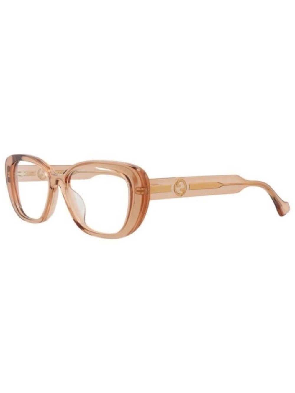 New Gucci Womens Cat Eye Brown Brown Transparent Fashion Designer Eyeglasses